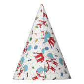 ding één ding twee viering patroon feesthoedjes (Achterkant)