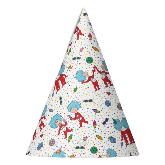 ding één ding twee viering patroon feesthoedjes (Links)