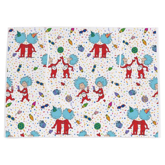 ding één ding twee viering patroon groot cadeauzakje (Voorkant)