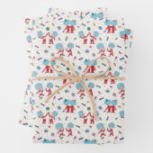 ding één ding twee viering patroon inpakpapier vel (In situ)