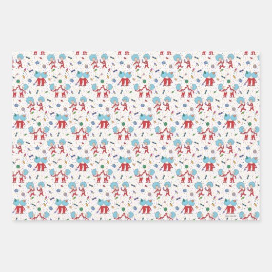 ding één ding twee viering patroon inpakpapier vel (Voorkant)