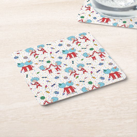 ding één ding twee viering patroon kartonnen onderzetters (Schuin)