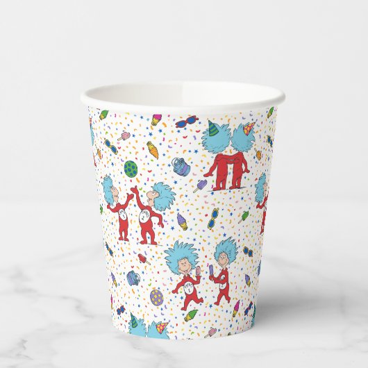 ding één ding twee viering patroon papieren bekers (Links)