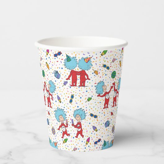 ding één ding twee viering patroon papieren bekers (Voorkant)