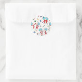 ding één ding twee viering patroon ronde sticker (Tas)