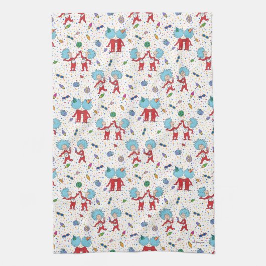 ding één ding twee viering patroon theedoek (Verticaal)