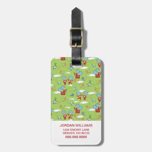 Ding Een Ding Twee Vliegende Vlieger Dingen Patroo Bagagelabel (Voorkant verticaal)