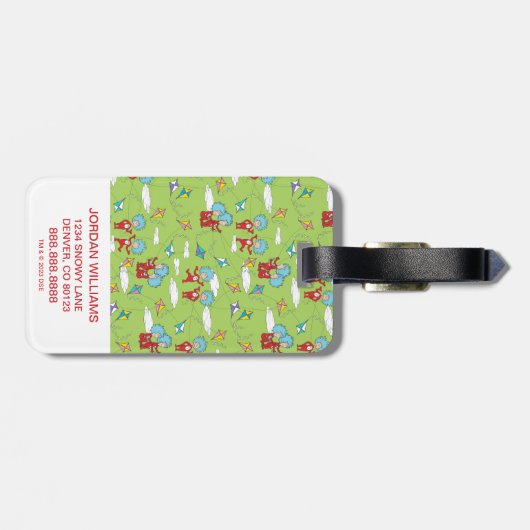 Ding Een Ding Twee Vliegende Vlieger Dingen Patroo Bagagelabel (Achterkant horizontaal)