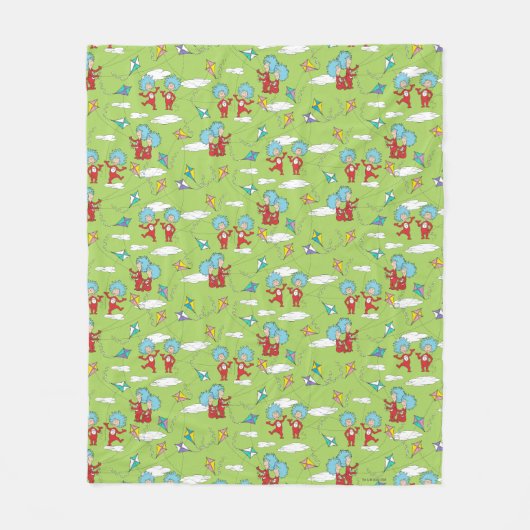 Ding Een Ding Twee Vliegende Vlieger Dingen Patroo Fleece Deken (Voorkant)