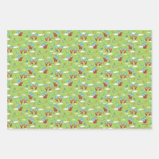 Ding Een Ding Twee Vliegende Vlieger Dingen Patroo Inpakpapier Vel (Voorkant 3)