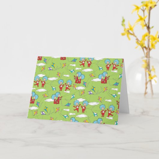 Ding Een Ding Twee Vliegende Vlieger Dingen Patroo Kaart (Gele Bloem)