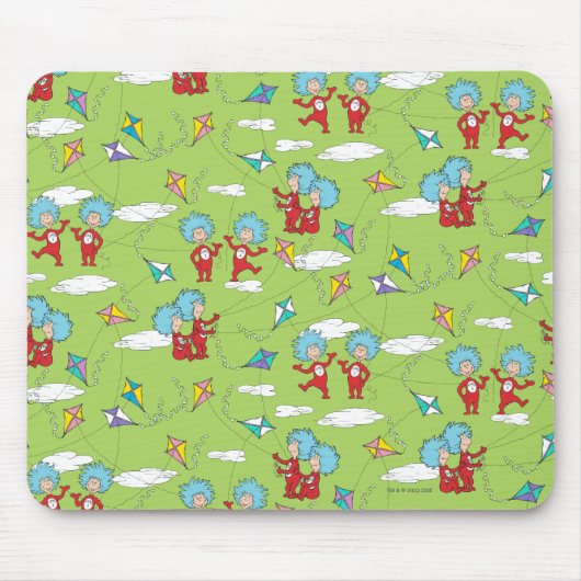 Ding Een Ding Twee Vliegende Vlieger Dingen Patroo Muismat (Voorkant)