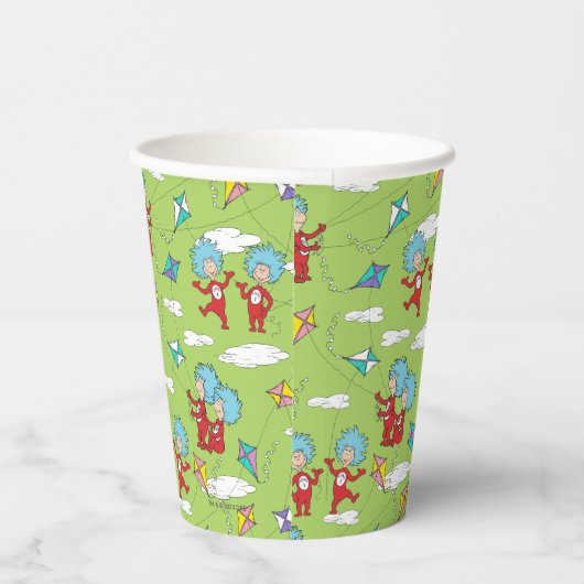 Ding Een Ding Twee Vliegende Vlieger Dingen Patroo Papieren Bekers (Rechts)