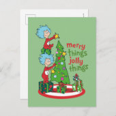 Ding Een Ding Twee Vrolijke Dingen Jolly Dingen Briefkaart (Voorkant / Achterkant)