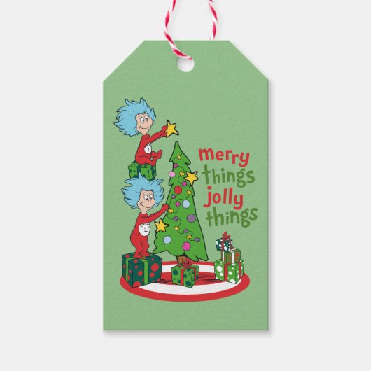 Ding Een Ding Twee Vrolijke Dingen Jolly Dingen Cadeaulabel (Voorkant)