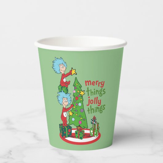 Ding Een Ding Twee Vrolijke Dingen Jolly Dingen Papieren Bekers (Voorkant)