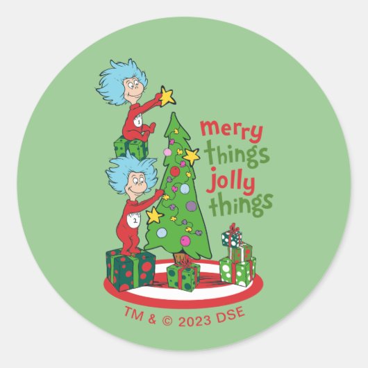 Ding Een Ding Twee Vrolijke Dingen Jolly Dingen Ronde Sticker (Voorkant)