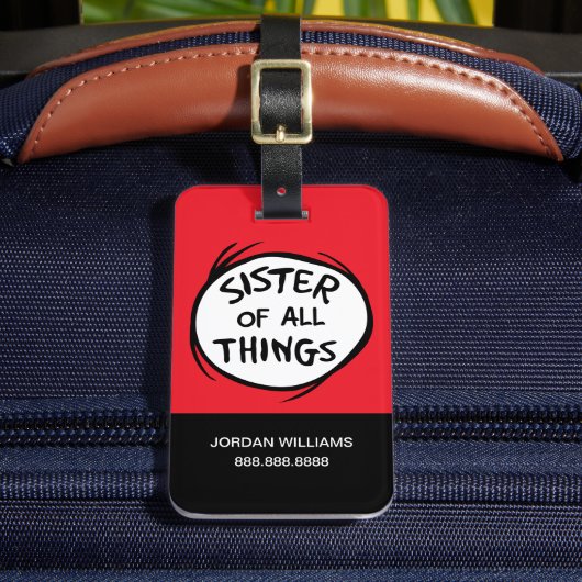 Ding één ding twee - zuster van alle dingen bagagelabel (Voorkant Insitu 2)