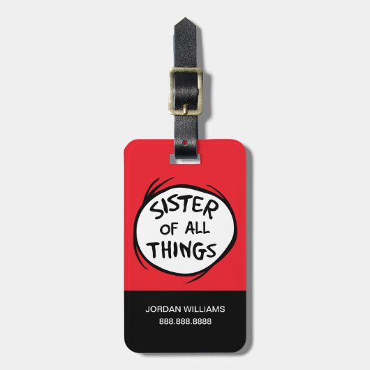 Ding één ding twee - zuster van alle dingen bagagelabel (Voorkant verticaal)