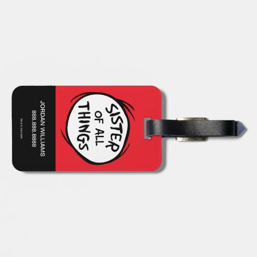 Ding één ding twee - zuster van alle dingen bagagelabel (Achterkant horizontaal)