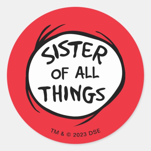 Ding één ding twee - zuster van alle dingen ronde sticker (Voorkant)