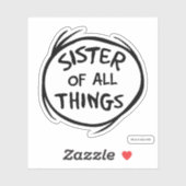 Ding één ding twee - zuster van alle dingen sticker (Vel)