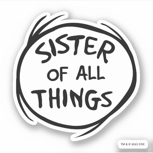 Ding één ding twee - zuster van alle dingen sticker (Voorkant)