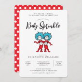 Ding één, twee | Red Twins Baby Sprinkle Kaart (Voorkant / Achterkant)