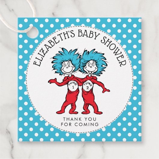 Ding één, twee | Tweeling Baby shower Bedankjes Labels (Voorkant)