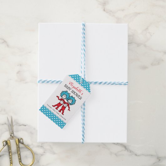Ding één, twee | Tweeling Baby shower Favor Cadeaulabel (Met Touw)