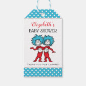Ding één, twee | Tweeling Baby shower Favor Cadeaulabel (Voorkant)