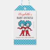Ding één, twee | Tweeling Baby shower Favor Cadeaulabel (Achterkant)