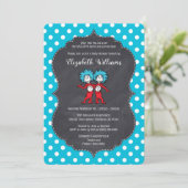 Ding één, twee | Tweeling Chalkboard Baby shower Kaart (Staand voorkant)