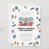 Ding één, twee | Tweeling Confetti Verjaardag Kaart (Voorkant)