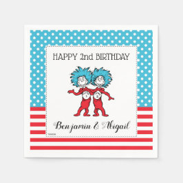 Ding één, twee | Twins Verjaardag Servet