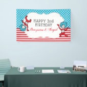 Ding één, twee | Twins Verjaardag Spandoek (Beurs)