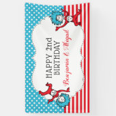 Ding één, twee | Twins Verjaardag Spandoek (Verticaal)