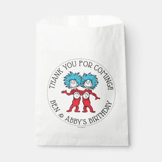 Ding één, twee | Twins verjaardagsgunst Bedankzakje (Voorkant)