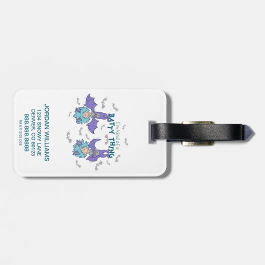 Ding One Thing Two Soort van een Batty Thing Bagagelabel (Achterkant horizontaal)