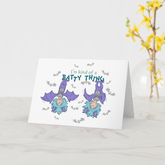 Ding One Thing Two Soort van een Batty Thing Kaart (Gele Bloem)