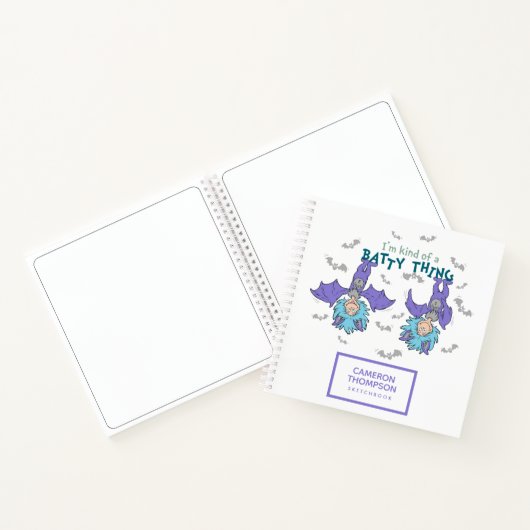Ding One Thing Two Soort van een Batty Thing Notitieboek (Binnen)