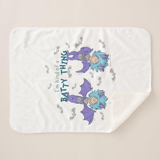 Ding One Thing Two Soort van een Batty Thing Sherpa Deken (Voorkant (horizontaal))