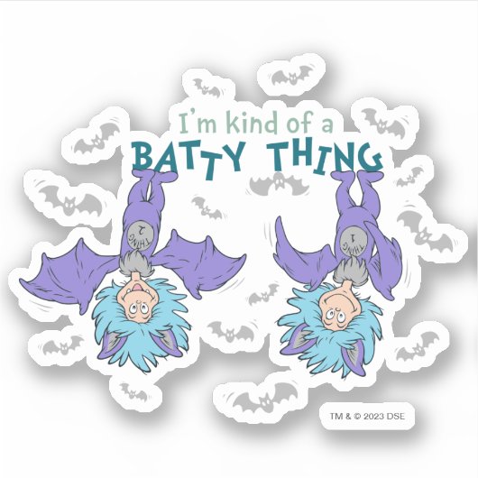 Ding One Thing Two Soort van een Batty Thing Sticker (Voorkant)