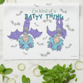 Ding One Thing Two Soort van een Batty Thing Theedoek (Gevouwen)