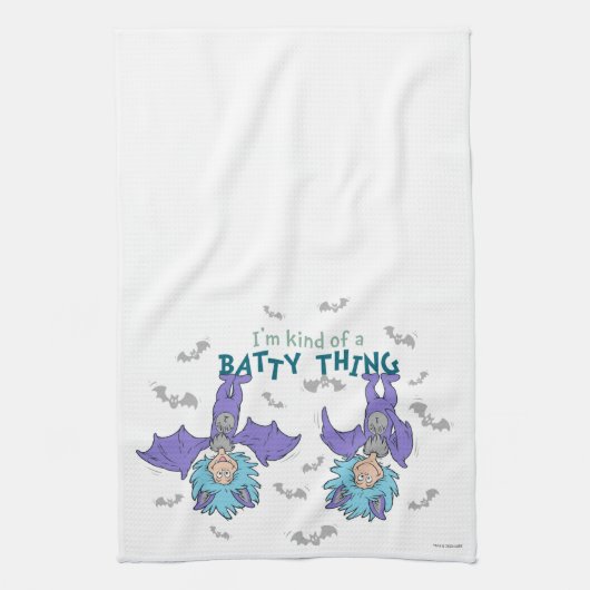 Ding One Thing Two Soort van een Batty Thing Theedoek (Verticaal)