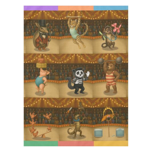 Dingaling Bros Circus acteert Tafelkleed (Voorkant)
