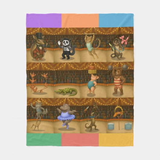 Dingaling Bros Circus acts Fleece Deken (Voorkant)