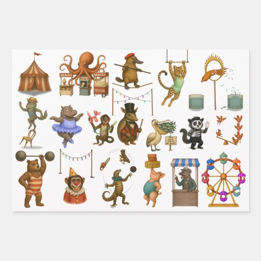 Dingaling Bros Circus acts Inpakpapier Vel (Voorkant 2)