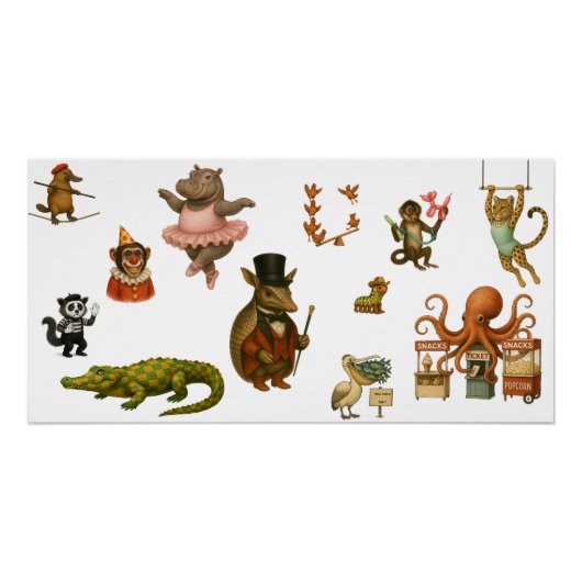 Dingaling Bros Circus acts Perfect Poster (Voorkant)