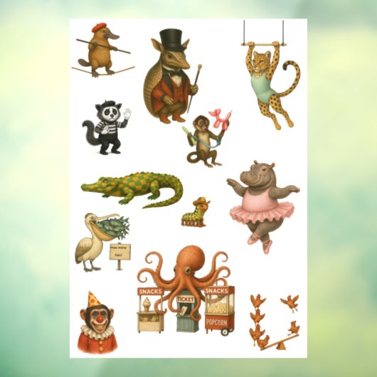 Dingaling Bros Circus acts Raamsticker (Vel 3)